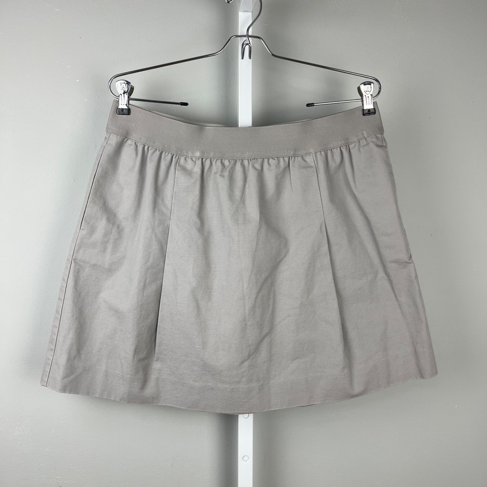 J. Crew Factory Twill Mini Skirt Womens Size 12‎ Gray A-Line Pull-On Preppy
